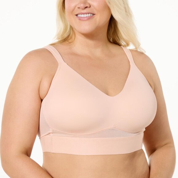 Rhonda Shear 2Pack Molded Cup Bra with Wrap Back Size 1X Pink Beige Lounge 636.5 - Picture 8 of 9